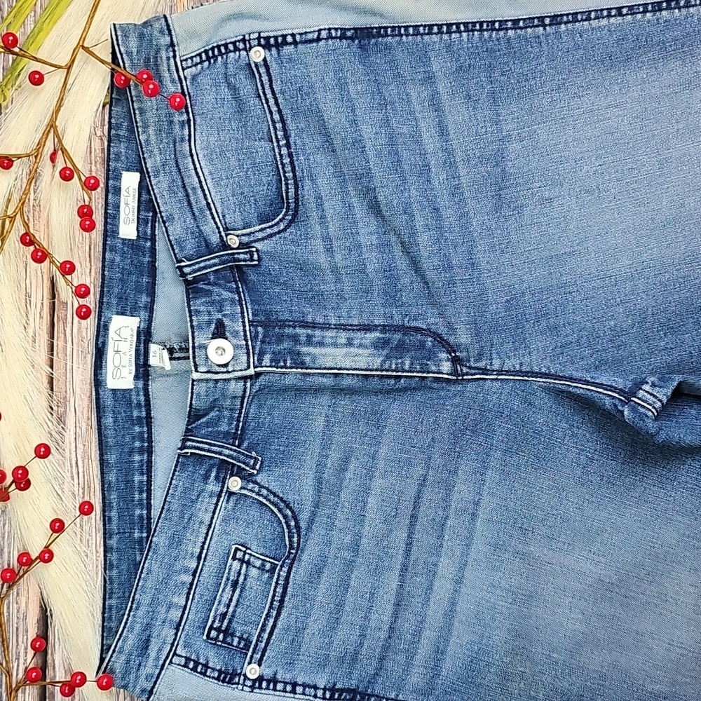 NEW SOFIA JEANS BY SOFIA VERGARA SKINNY ANKLE BLUE JEANS - Picture 2 of 15